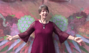 Theresa Crabtree photo in front of angel wings