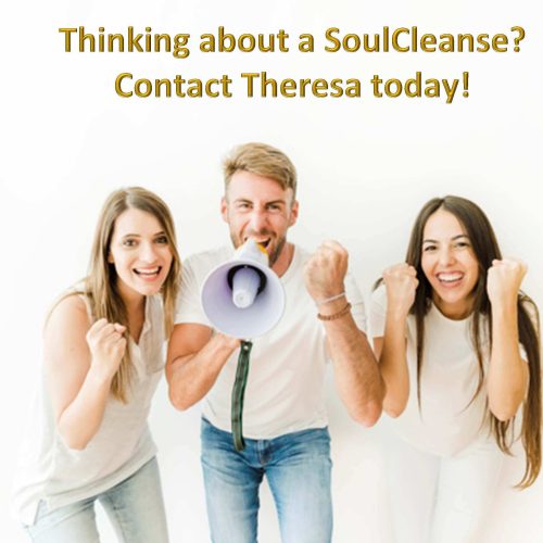 3 people with megaphone saying get a SoulCleanse today!