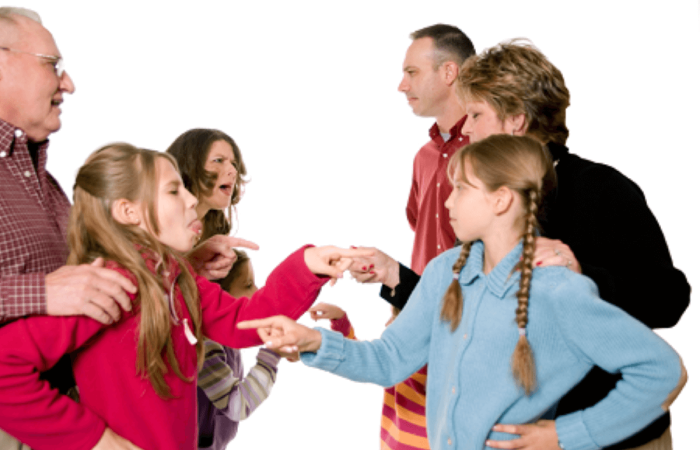 Two families arguing and in need of a SoulCleanse®